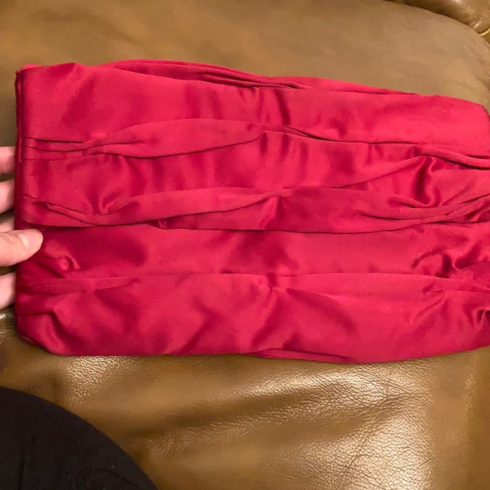 Express Red Rouched Clutch